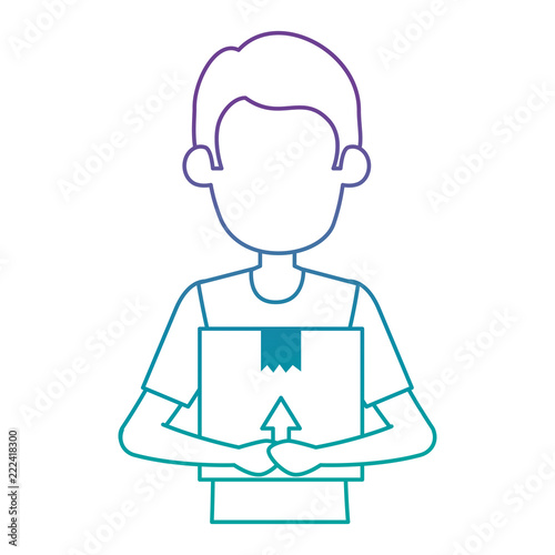 delivery worker lifting box character