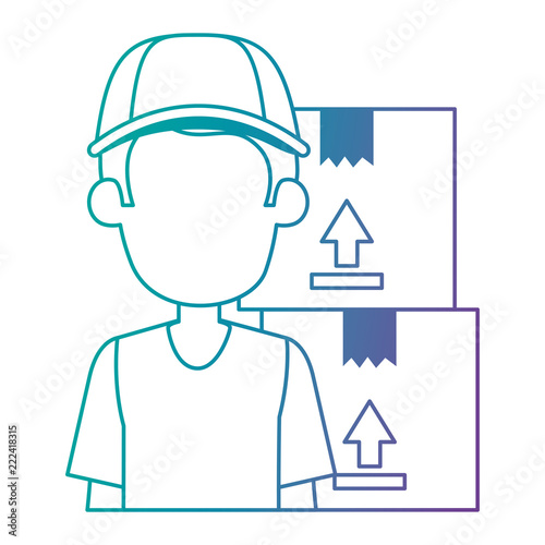 delivery worker with boxes