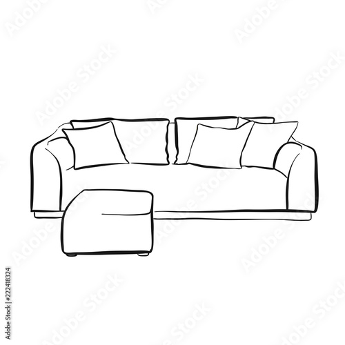 simple couch outline drawing