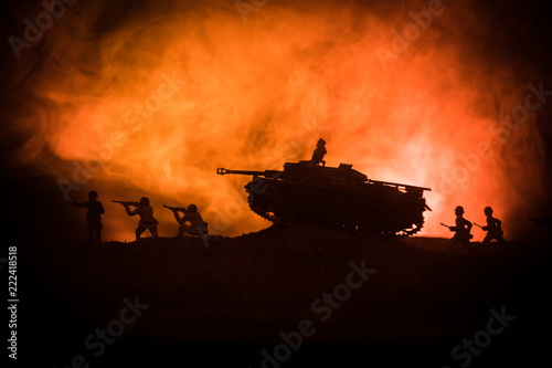 War Concept. Military silho...