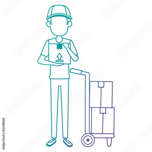 delivery worker with cart