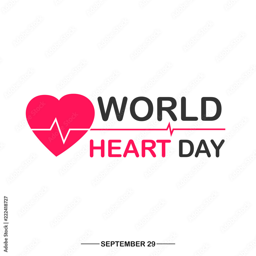 World heart day banner with Heart sign and stethoscope sign on white background vector illustration World heart day banner with Heart sign and stethoscope sign on white background vector illustration