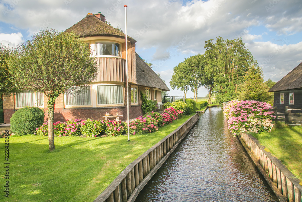 Thatched Roof House in Giethoorn, Holland
