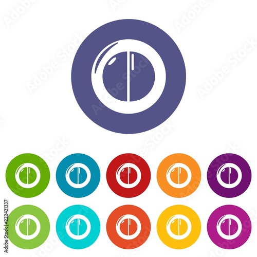 Face powder female icons color set vector for any web design on white background