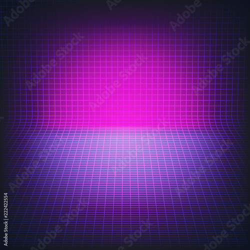 Retro arcade game background.  Style of the 80's. Vector illustration.