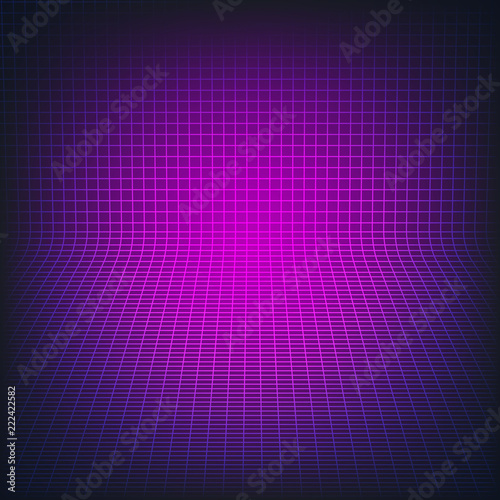 Retro arcade game background. Style of the 80's. Vector illustration.