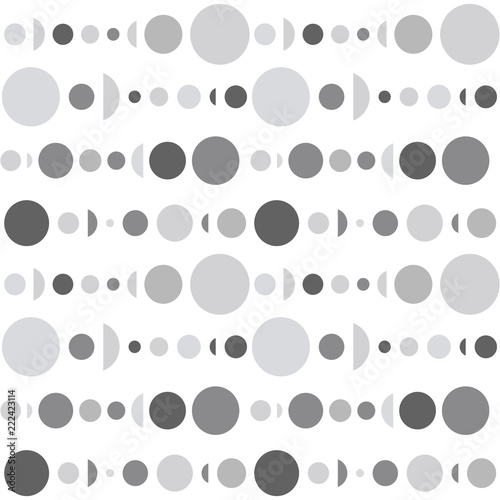 Circle and semicircle abstract vector pattern, geometric background
