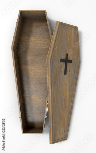 Open Coffin And Crucifix