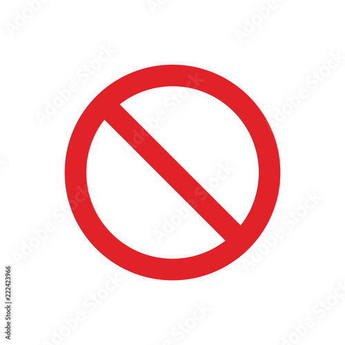 No sign icon isolated on white background. Vector illustration.