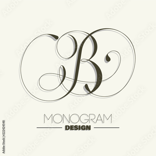Stylish calligraphy letter B monogram design