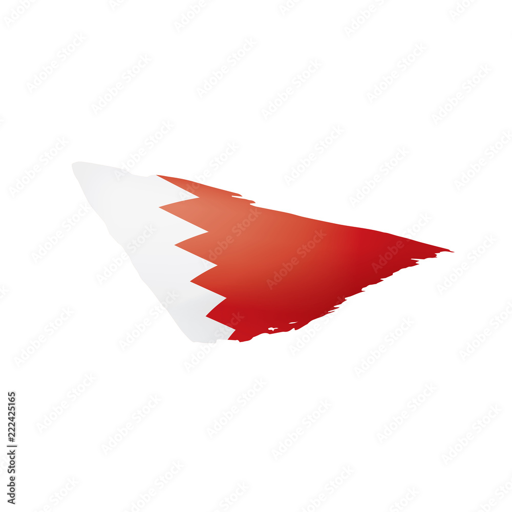 Bahrain flag, vector illustration on a white background Bahrain flag, vector illustration on a white background