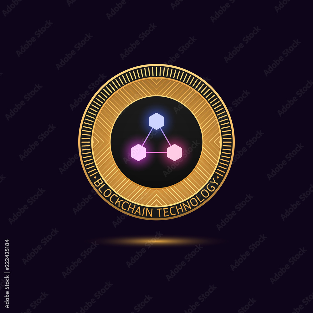 Cryptocurrency golden Coin in Blockchain Cryptocurrency golden Coin in Blockchain
