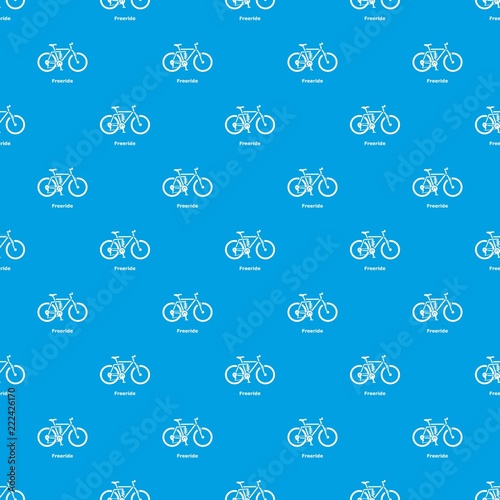 Freeride bike pattern vector seamless blue repeat for any use