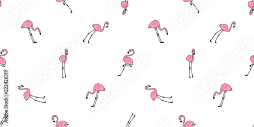 Flamingo seamless pattern vector pink Flamingos exotic bird summer tropical cartoon scarf isolated tile background repeat wallpaper illustration