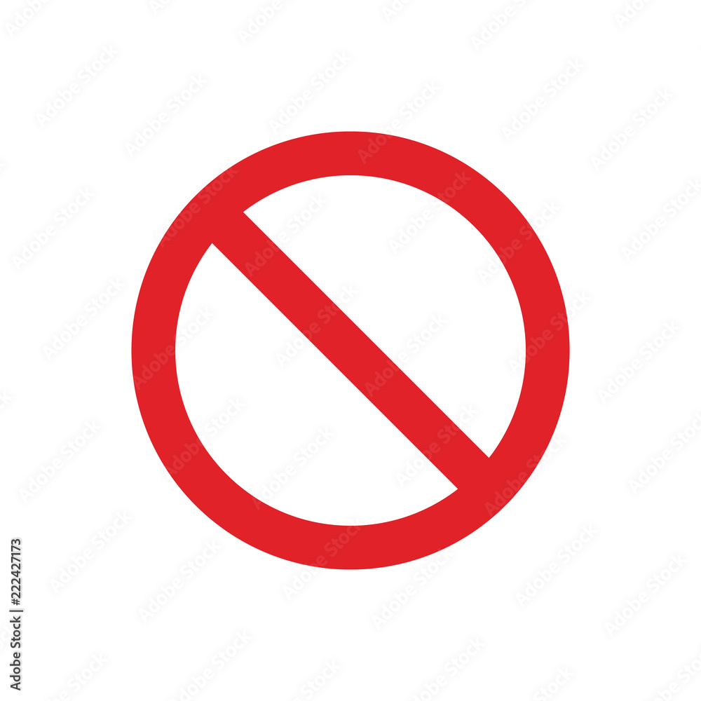 No sign icon isolated on white background. Vector illustration. No sign icon isolated on white background. Vector illustration.
