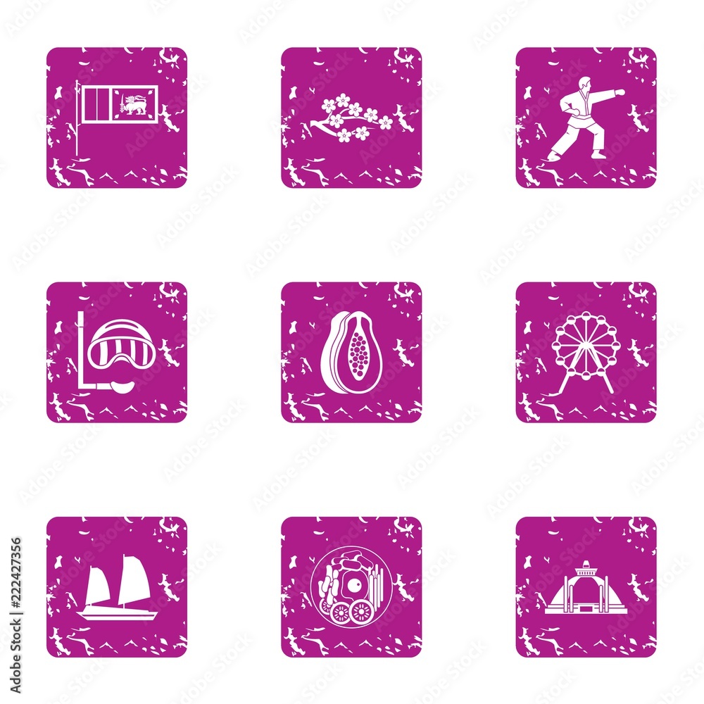 Perfection icons set. Grunge set of 9 perfection vector icons for web isolated on white background Perfection icons set. Grunge set of 9 perfection vector icons for web isolated on white background