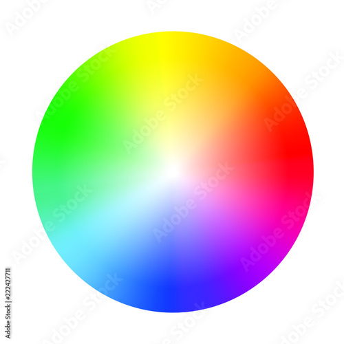 Color wheel guide with saturation and highlight. Colour picker assistant.