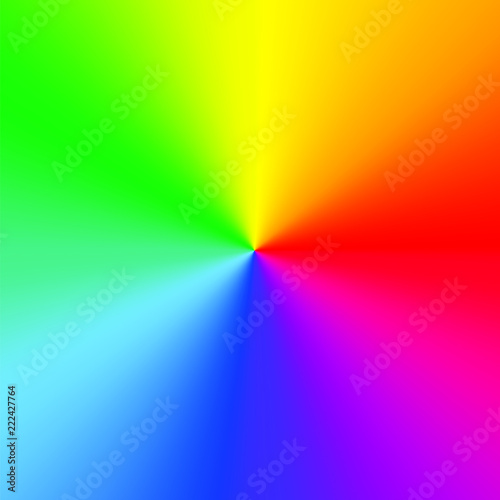 Abstract rainbow background with vivid circular gradient.