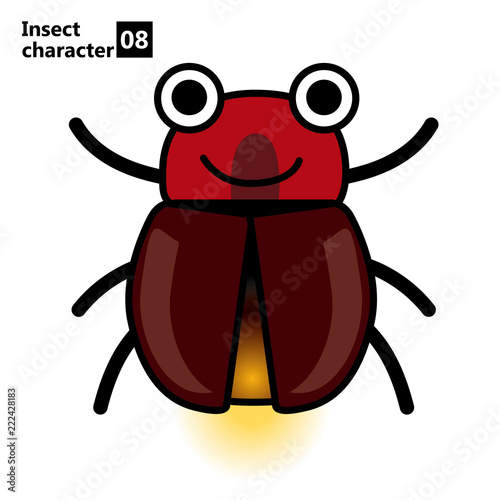 擬人化した昆虫のイラスト 蛍 ホタル Insect Character Fire Fly Stock Vector Adobe Stock