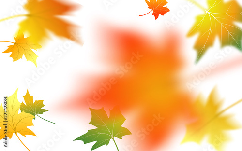 Autumn abstract background. Fall maple leaves. Flying foliage. Vector illustration 