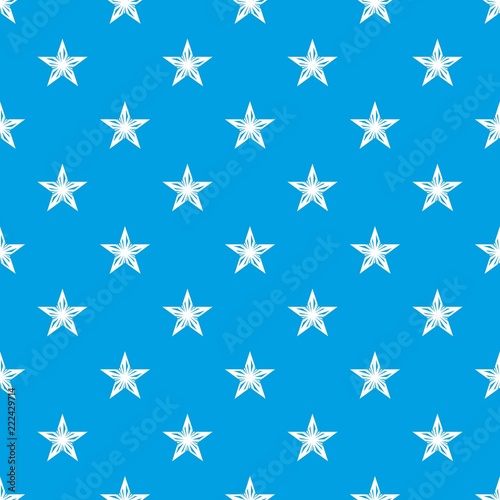 Star pattern vector seamless blue repeat for any use