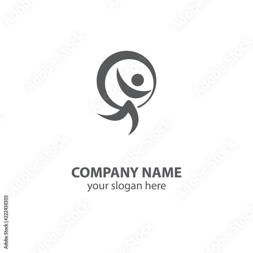 sport logo design element, people logo design vector