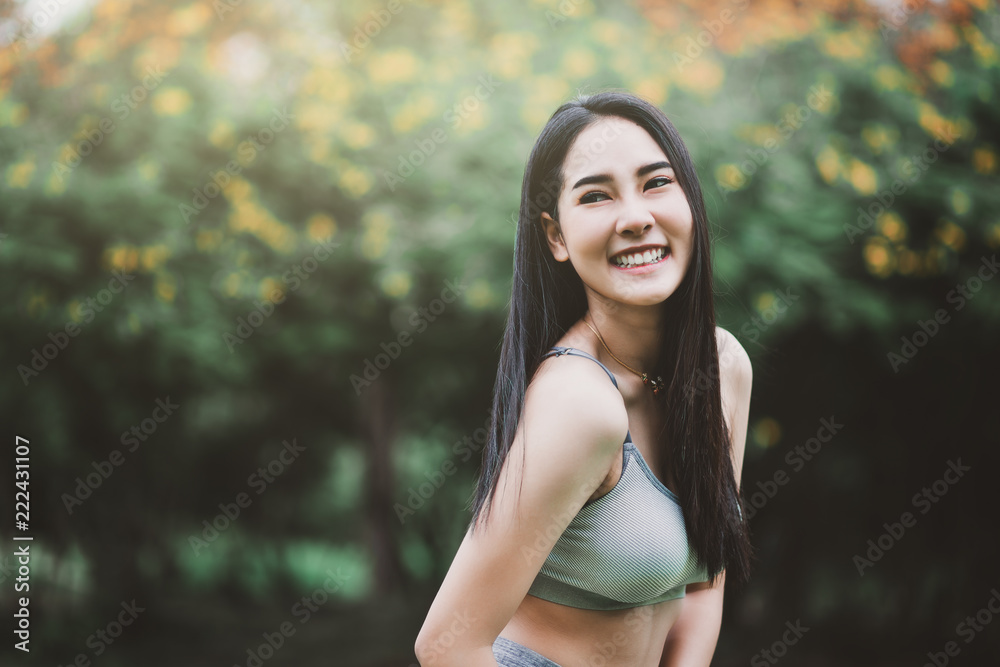 Beautiful young asian woman with sportswear Beautiful young asian woman with sportswear
