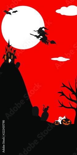 Halloween, Flyer, rot