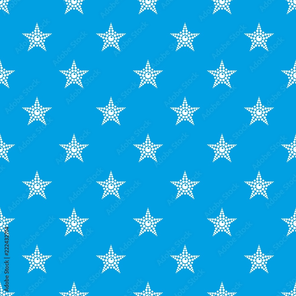 Spotted star pattern vector seamless blue repeat for any use Spotted star pattern vector seamless blue repeat for any use