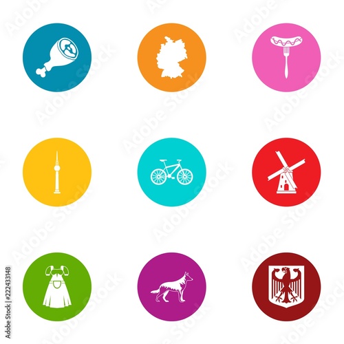 Male employment icons set. Flat set of 9 male employment vector icons for web isolated on white background