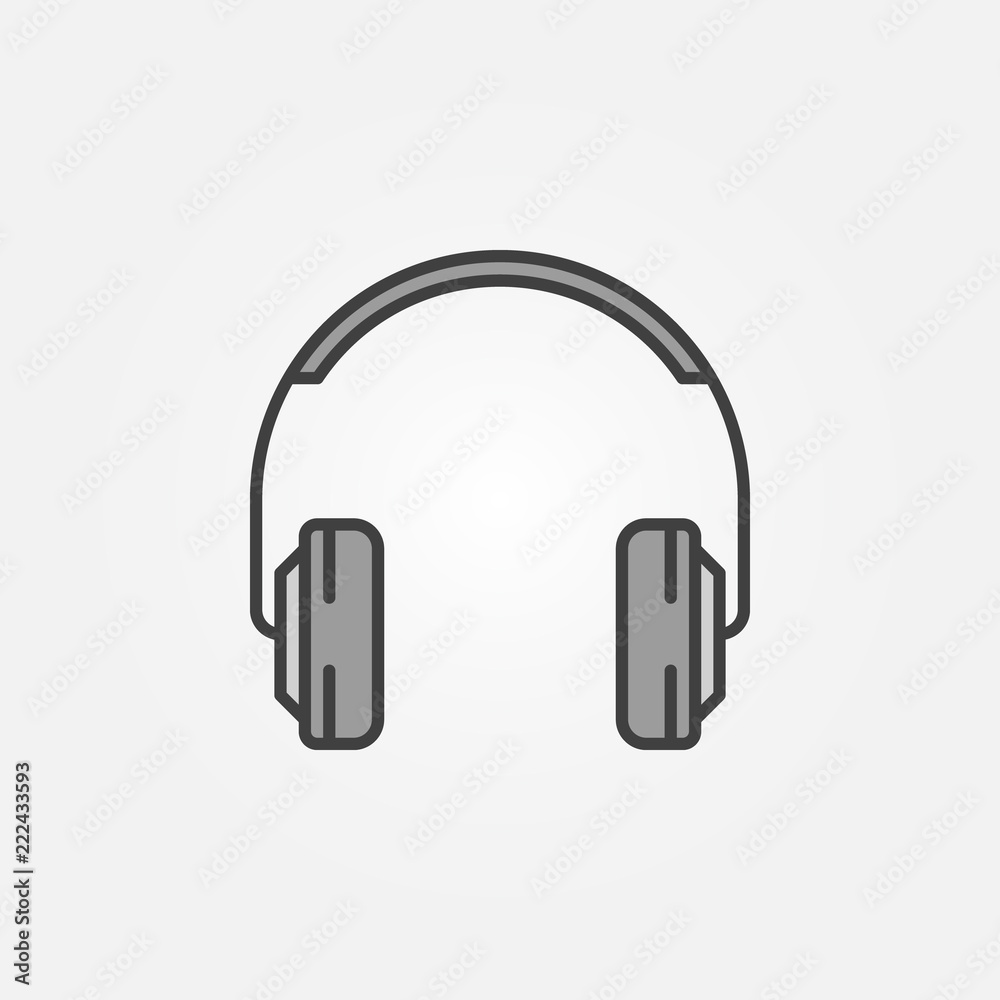 On-Ear Headphones vector gray minimal icon