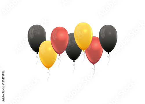 Realistic balloons in germany national colors