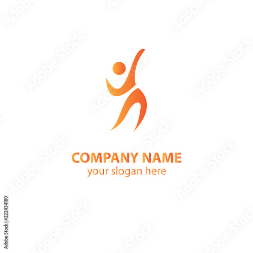 sport logo design element, people logo design vector