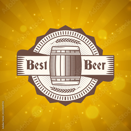 Beer festival Oktoberfest celebrations. Vintage greeting card or poster template. Vector illustration