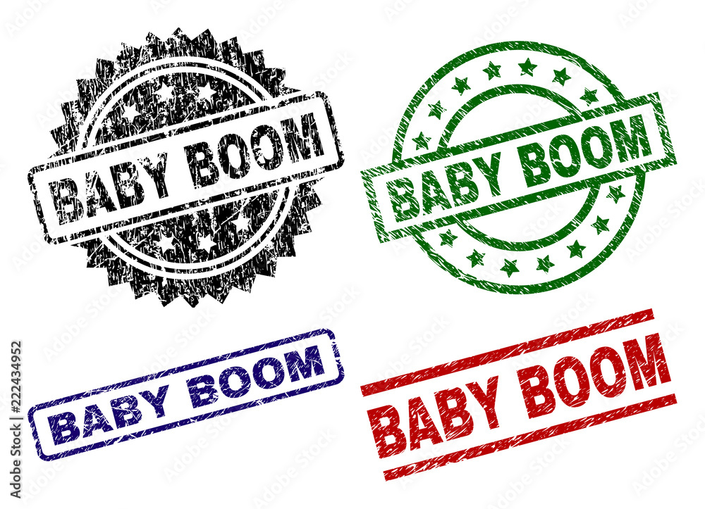 BABY BOOM seal prints with corroded surface. Black, green,red,blue vector rubber prints of BABY BOOM label with unclean surface. Rubber seals with round, rectangle, medal shapes. BABY BOOM seal prints with corroded surface. Black, green,red,blue vector rubber prints of BABY BOOM label with unclean surface. Rubber seals with round, rectangle, medal shapes.