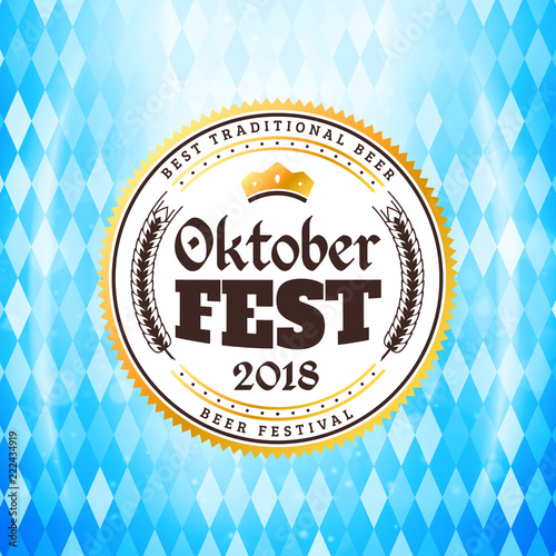 Beer festival Oktoberfest celebrations. Vintage greeting card or poster template. Vector illustration