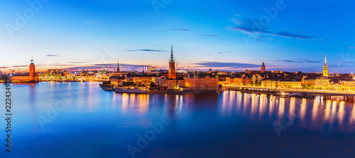 Evening panorama of Stockholm, Sweden © Scanrail