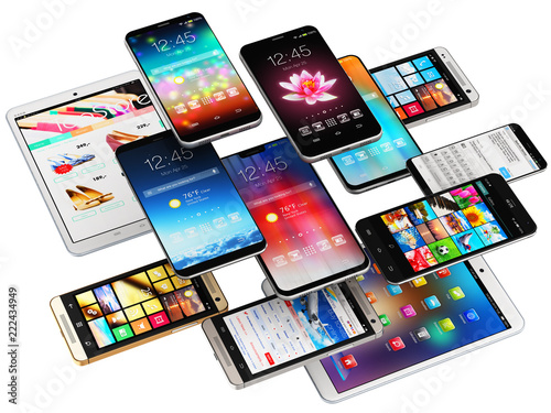 Smartphones, mobile phones and tablet computers photo