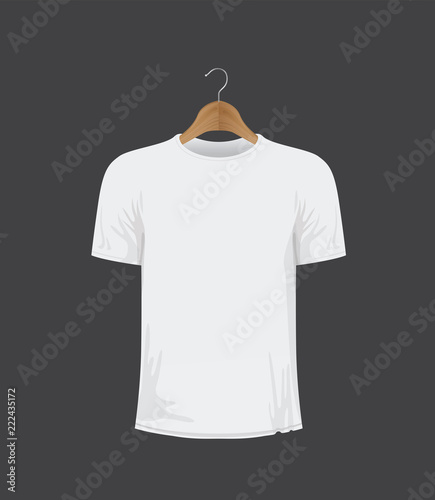white t-shirt on a coat hanger
