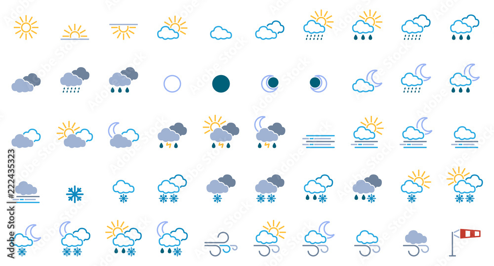 Fototapeta premium 50 Weather Icons - Iconset