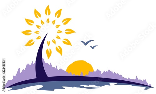 Tree Symbol from the dawn of the sun.