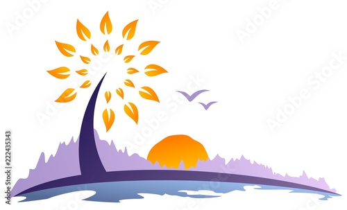 Tree Symbol from the dawn of the sun.