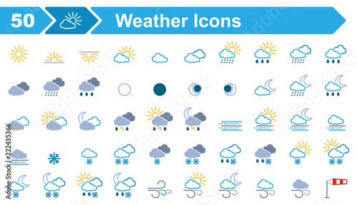 50 Weather Icons - Iconset