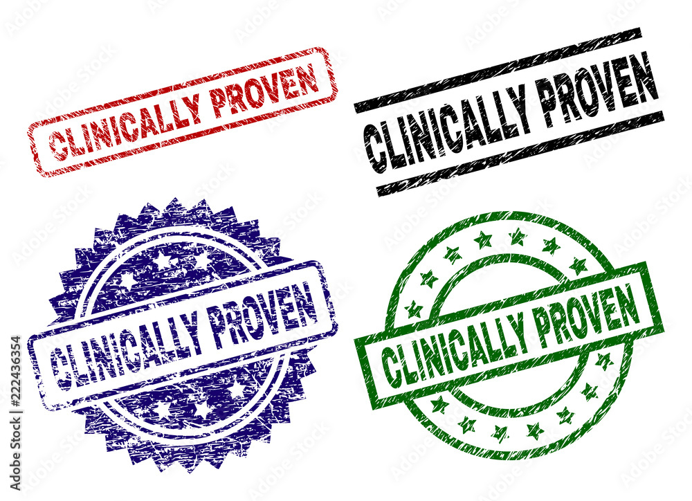 CLINICALLY PROVEN seal prints with distress surface. Black, green,red,blue vector rubber prints of CLINICALLY PROVEN text with scratched surface. Rubber seals with circle, rectangle, rosette shapes. CLINICALLY PROVEN seal prints with distress surface. Black, green,red,blue vector rubber prints of CLINICALLY PROVEN text with scratched surface. Rubber seals with circle, rectangle, rosette shapes.