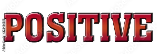 Positive red 3d post stamp logo banner