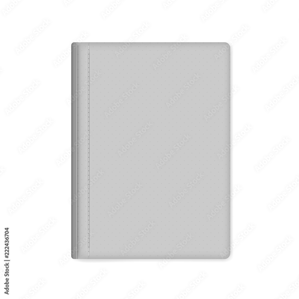 Gray leather bound hardcover notebook isolated on white, mock-up Gray leather bound hardcover notebook isolated on white, mock-up