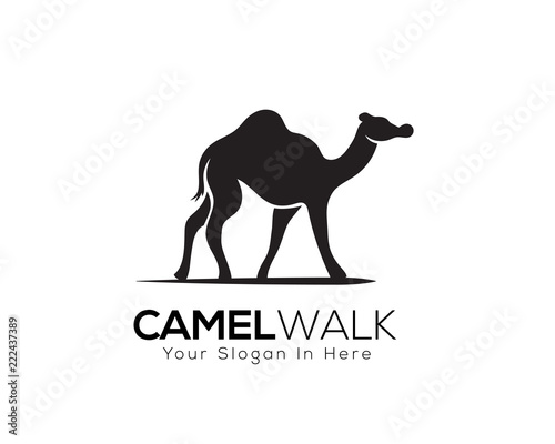 silhouette Walking camel logo art