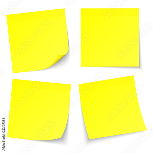 4 Yellow Sticknotes Neon