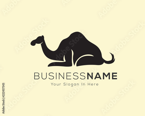 silhouette Sitting camel logo art