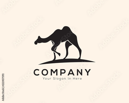 elegant Walking camel logo art